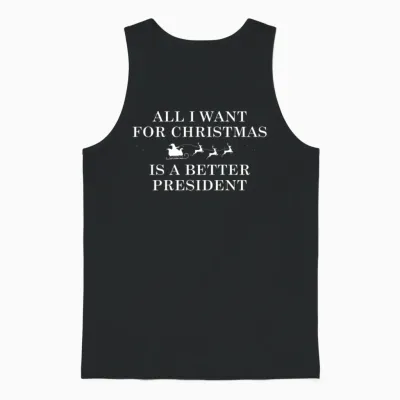 Christmas President Unisex Tank Top - Black