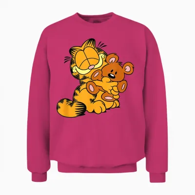 Garfield Hugging Pooky T-Shirt, Gray Unisex Sweatshirt - Heliconia