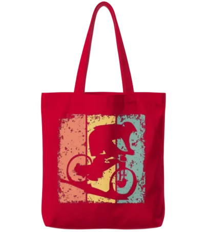 Biking Retro Tote Bags - Red