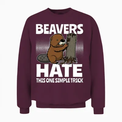 Funny Beaver Arborist Unisex Sweatshirt - Maroon