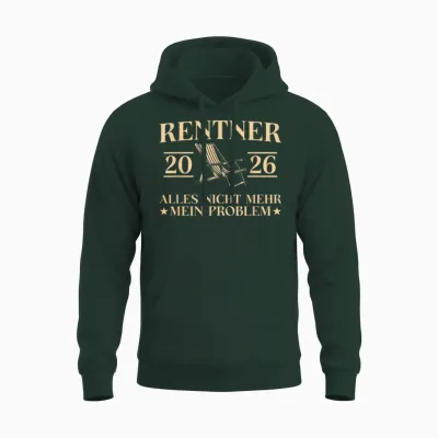Men's Pensioner 2026 Retirement Deck Chair Retirement Unisex Hoodie - Forest