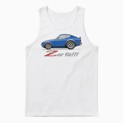 Zee Ya Blue Unisex Tank Top - White