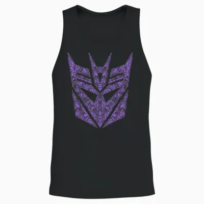 Transformers Decepticons Purple Icon Filled Logo Unisex Tank Top - Black
