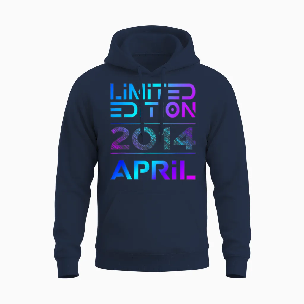 Limited Edition April 2014 Junge Mädchen 12. Geburtstag Unisex Hoodie in Navy