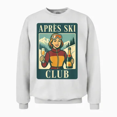 Retro Après Ski Club Ski Holiday Winter Sports Unisex Sweatshirt - White