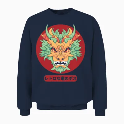 Retro Dragon Boss Unisex Sweatshirt - Navy