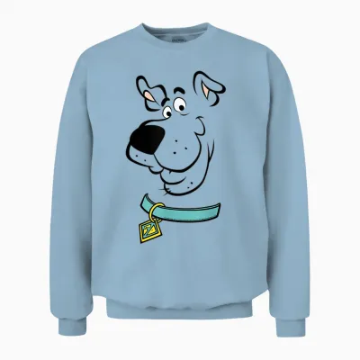 Scooby Doo Big Face Scooby Outline Unisex Sweatshirt - Light Blue