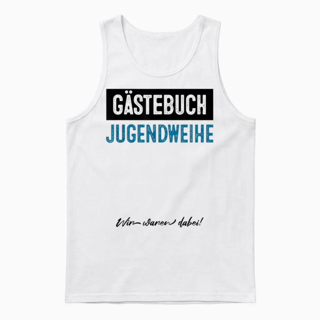 Youth Consecration Guest Book T-Shirt, Black, S Unisex Tank Top in White