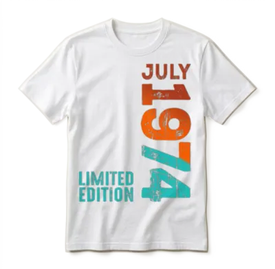 July 1974 Year 1974 Retro 1974 Vintage 1974 Since Unisex T-Shirt - White