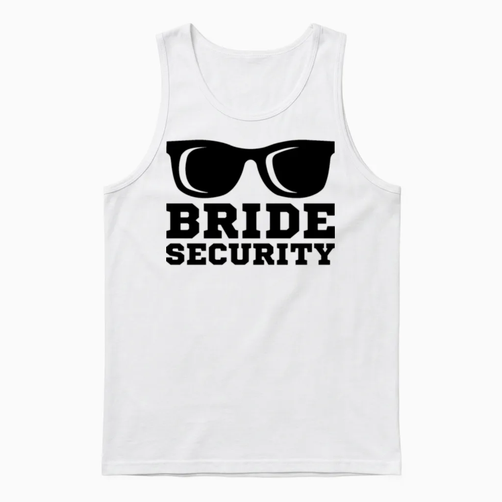 Bachelorette Party Wedding Bridesmaid Bride Unisex Tank Top in White