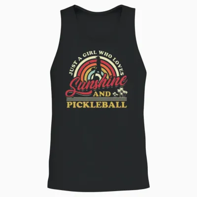 Just a Girl Who Loves Sunshine and Pickleball Unisex Tank Top - Black