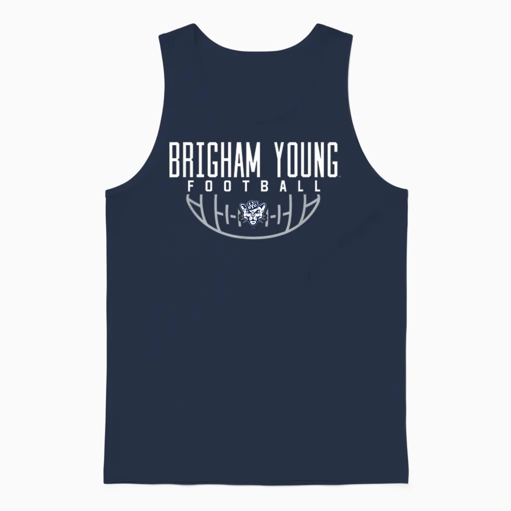 Byu Cougars Football Arch Unisex Tank Top in Navy