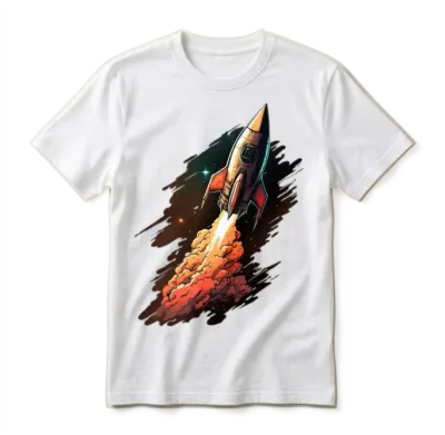Retro Space Rocket Unisex T-Shirt - White
