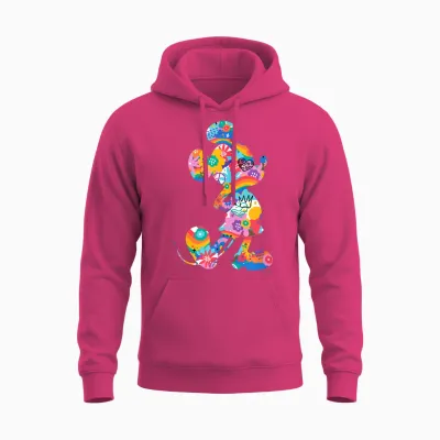Disney Mickey Mouse Pride Pose Rainbow Icon Fill Doodles Unisex Hoodie - Heliconia
