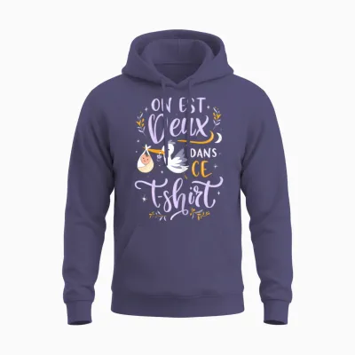 Pregnancy Announcement One Is Two in This Unisex Hoodie - Heather Sport Dark Navy