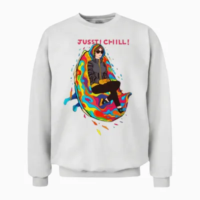 Just Chill Retro V2 Unisex Sweatshirt - White