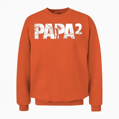 Papa Hoch 2 Zwillinge Zweifach Papi Vater Unisex Sweatshirt - Orange