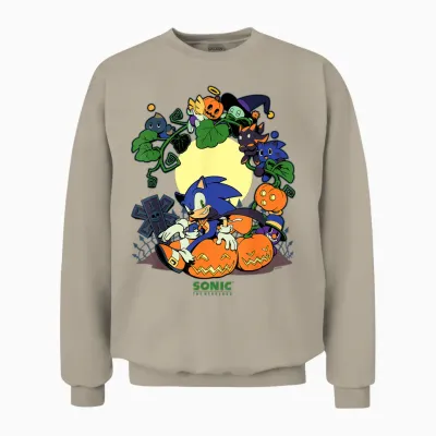 Sonic the Hedgehog - Chao Tales Halloween Group Unisex Sweatshirt - Sand
