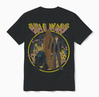 Star Wars Vintage Psych Rebels Disney+ Unisex T-Shirt - Black