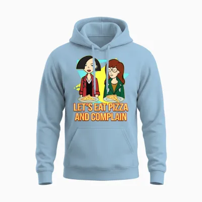 Daria & Jane - Let's Eat Pizza and Complain Unisex Hoodie - Light Blue