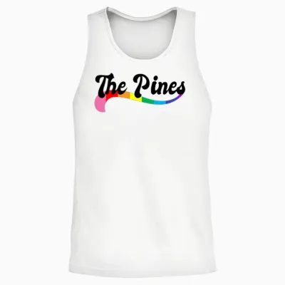 The Pines Fire Island Ny Rainbow Logo Lgbtq Pride Unisex Tank Top - White