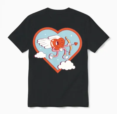 Cute Heart Unisex T-Shirt - Black