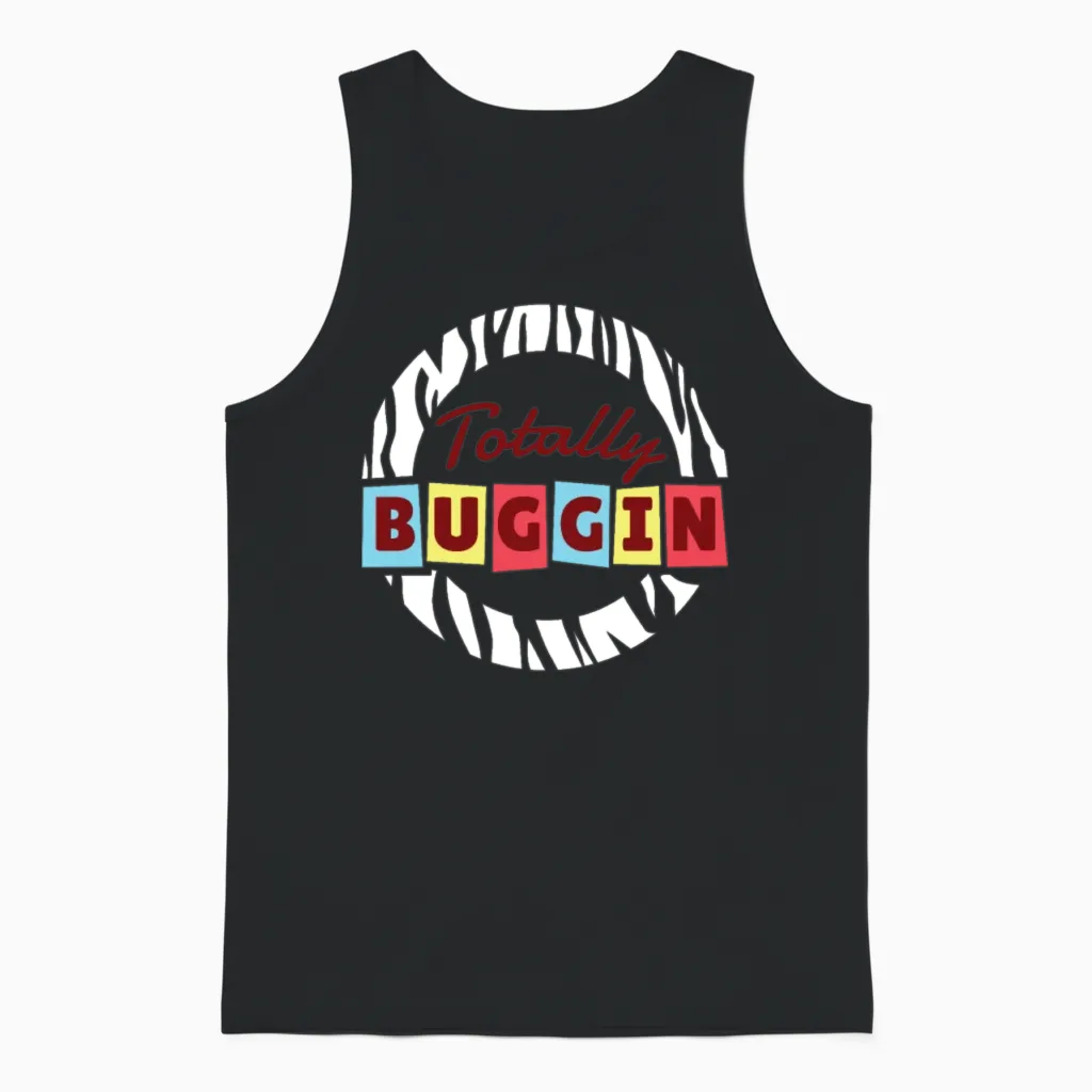 Retro Totally Buggin Unisex Tank Top in Black