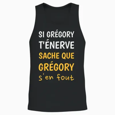 Humor Name Custom Gregory Gift Idea Funny Unisex Tank Top - Black