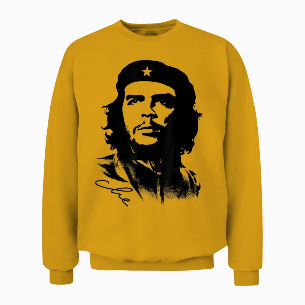 Che Guevara Rebel Cuban Jersey T-Shirt Guerrilla Revolution Unisex Sweatshirt in Gold