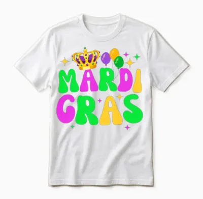 Happy Mardi Gras 2023 Funny Mardi Gras Unisex T-Shirt - White