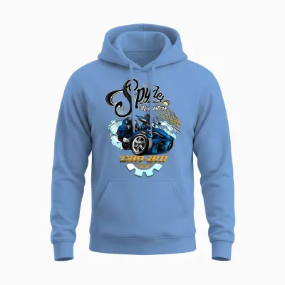 Can Am Spyder Roadsters Retro Logo Unisex Hoodie - Carolina Blue