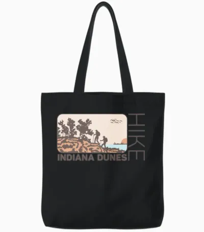 Hike Indiana Dunes Tote Bags - Black