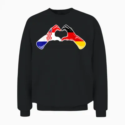 Kroatien Deutschland Flagge - Kroatisch Deutsches Herz Unisex Sweatshirt - Black