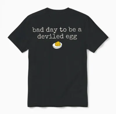 Retro Funny Thanksgiving Dinner Bad Day to Be a Deviled Egg Unisex T-Shirt - Black