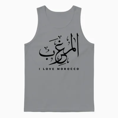 Marokko Name in Arabisch Marokkanisch Männer Frauen, I Love Morocco Unisex Tank Top - Sport Grey