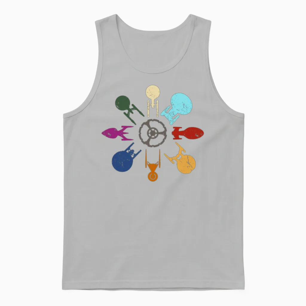 Starships (clock Layout) Unisex Tank Top in Ash