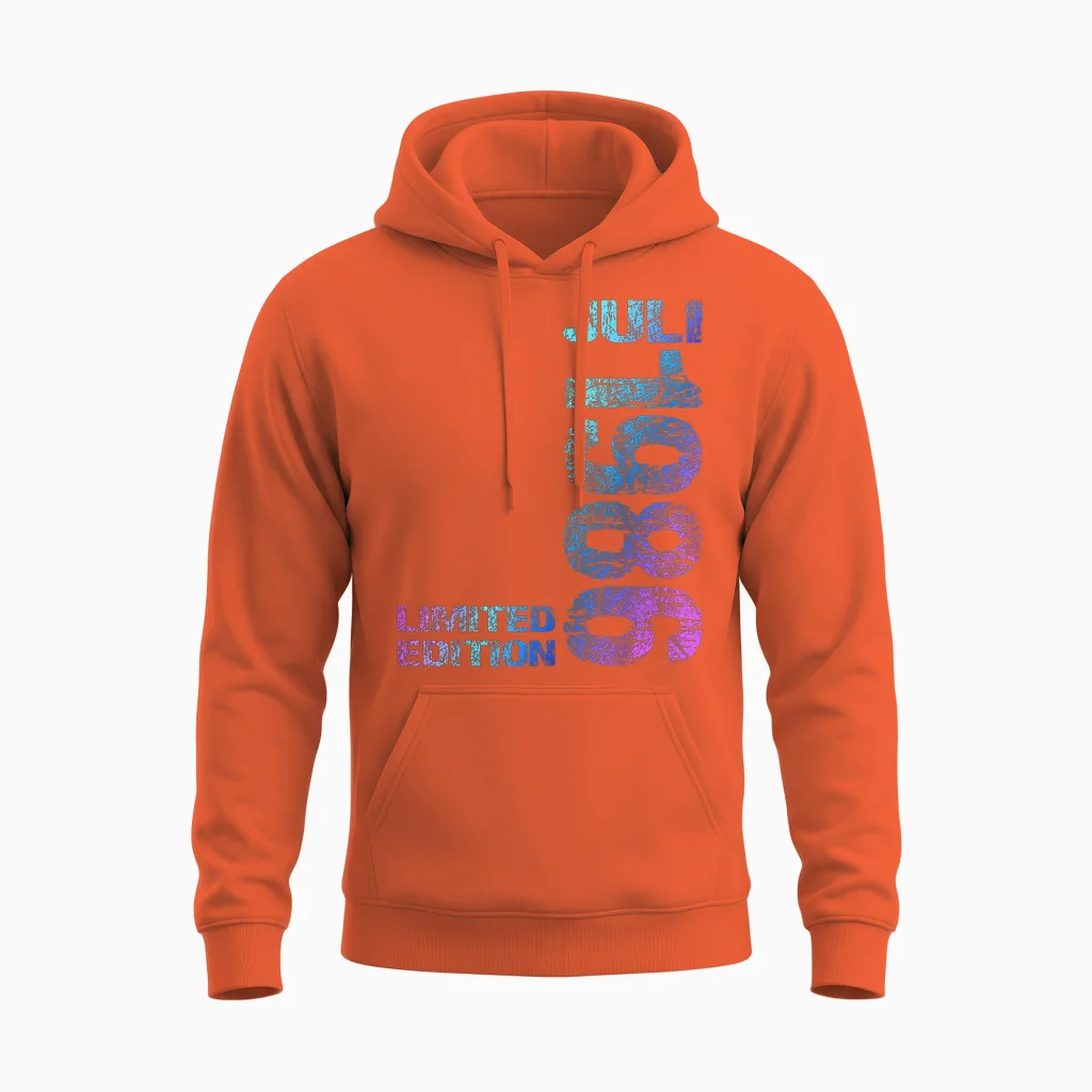 Limited Edition Juli 1986 Mann Frau 40. Geburtstag Unisex Hoodie in Orange