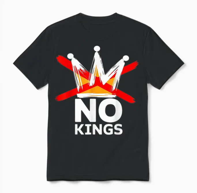 No Kings October 18 No Kings Day Unisex T-Shirt in Black