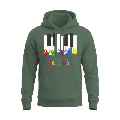 Jazz Music Improvisation Festival Unisex Hoodie - Military Green
