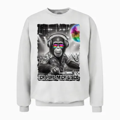 Ich Fühl Mich Disco Dj Outfit for Music Fans Malle Party T-Shirt, Black Unisex Sweatshirt - White