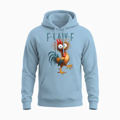 F-Caw-F Chicken Humor F-Caw-F Quote Rooster Meme Unisex Hoodie - Light Blue