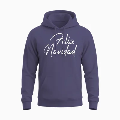 Feliz Navidad Retro 70s Unisex Hoodie - Heather Sport Dark Navy