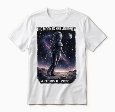 Artemis 2 Space Damen Mädchen Unisex T-Shirt - White