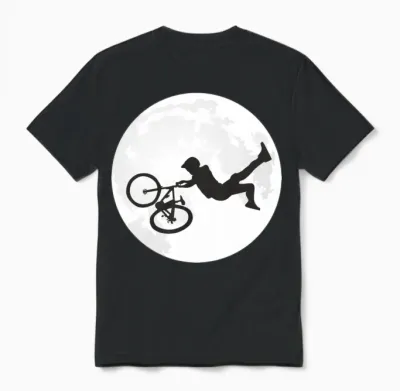 Bike Jump to the Moon - Mountain Bike Unisex T-Shirt - Black