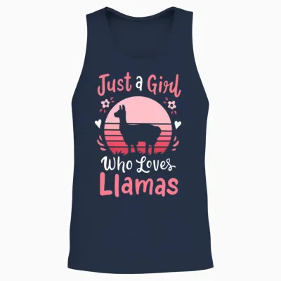 Llamas Llama Lover Retro Unisex Tank Top - Navy