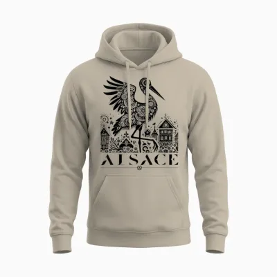 Alsace T-Shirt, Grey, S Unisex Hoodie - Sand