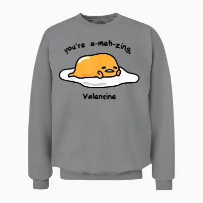 Gudetama the Lazy Egg A-Meh-Zing Valentine Unisex Sweatshirt - Sport Grey