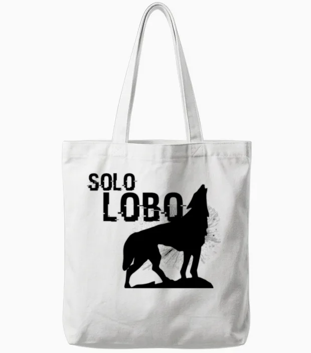 Solo Lobo - Lone Wolf Spanish Tote Bags in White