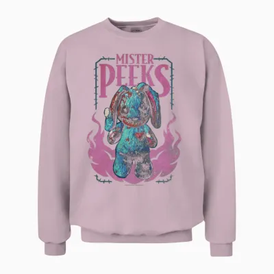 Call of Duty Mister Peeks Zombie Bunny Flames Video Game Unisex Sweatshirt - Light Pink