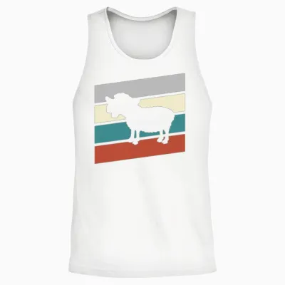 Sheep Retro Unisex Tank Top - White